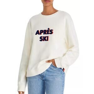 KULE The Raleigh Apres Ski Sweatshirt Size XS Cream Crewneck Pullover Graphic